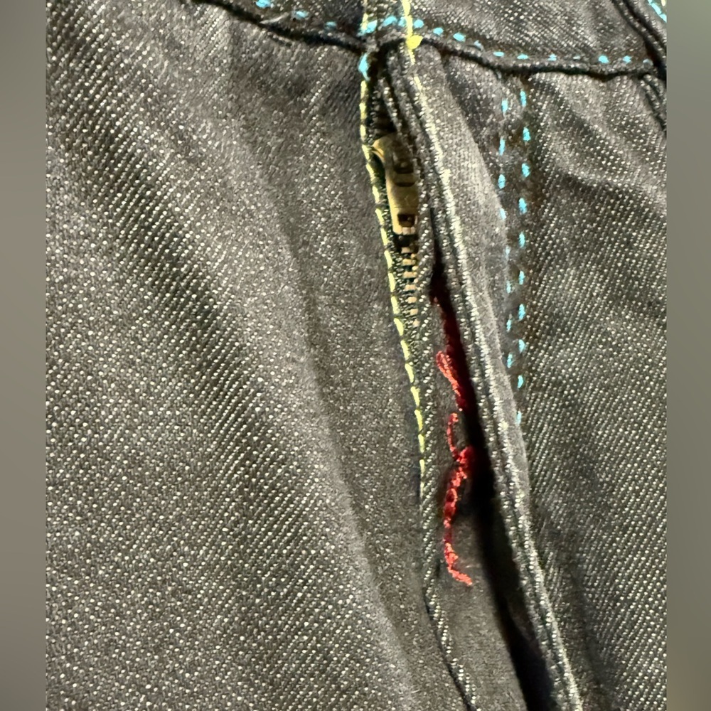 VTG Y2K Coogi Jeans 40x35 Baggy Hip Hop Skater Grunge Wide Leg Sewn Embroidery - Picture 3 of 13